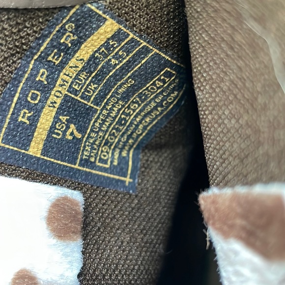 Roper cowhide pattern size 7 boots - Picture 6 of 12